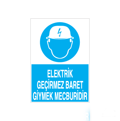 Elektrik Geçirmez Baret Uyarı Levhası