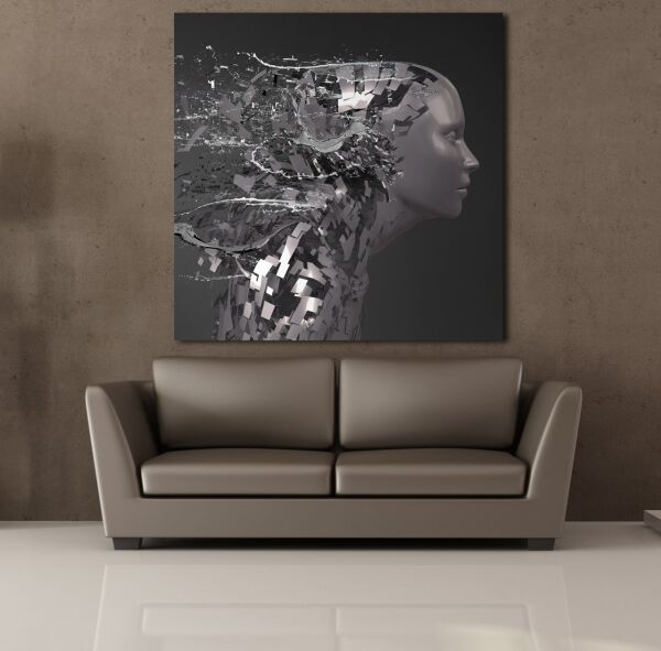 GRİ ROBOT KANVAS TABLO