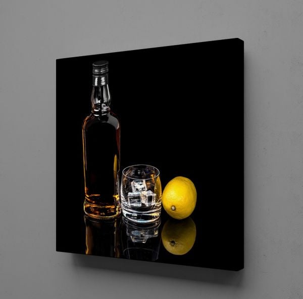 ŞİŞEDEKİ ALKOL KANVAS TABLO