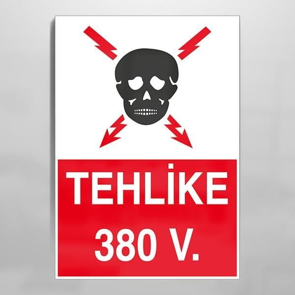 Tehlike 380 V Uyarı Levhası