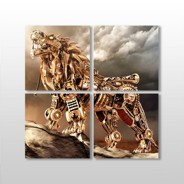 Aslan Mekanik Kanvas Tablo