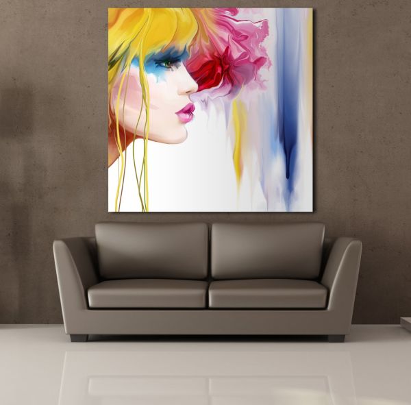 SARI SAÇLI KIZ TEMALI KANVAS TABLO