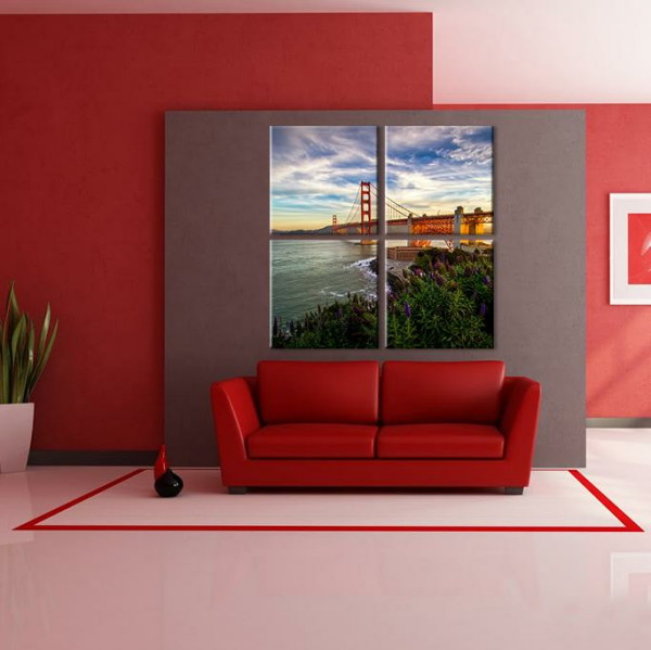 Gold Köprü Kanvas Tablo