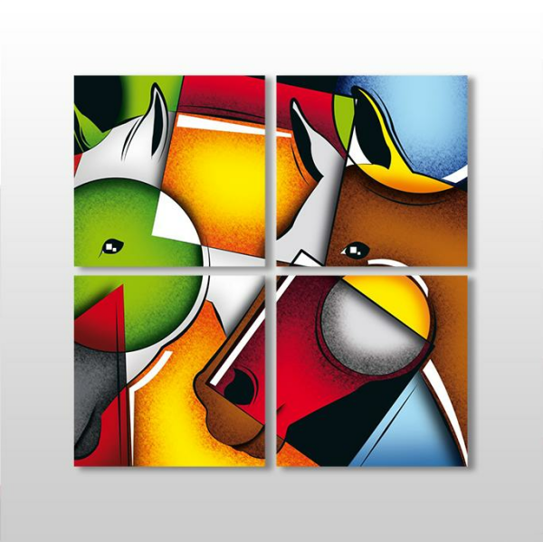 Renkli Atlar Kanvas Tablo