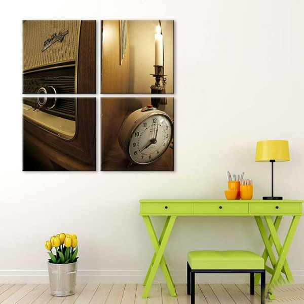 Saat Ve Mum Kanvas Tablo