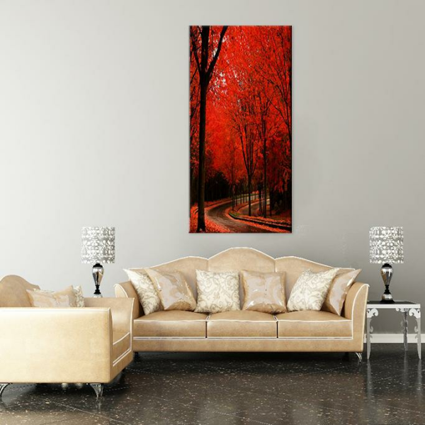 Kızıl Orman Kanvas Tablo