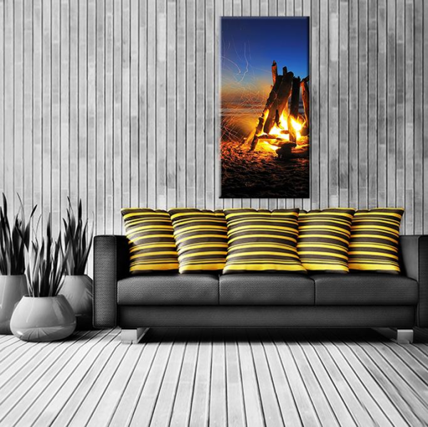 Sahil Ve Ateş Kanvas Tablo
