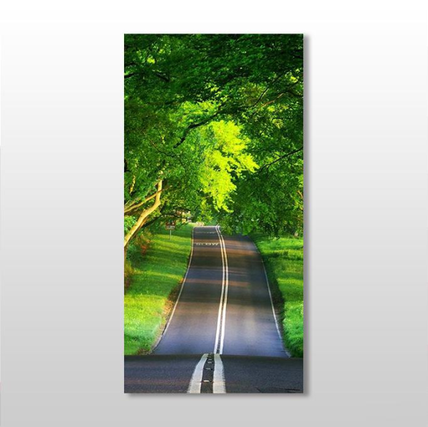 Ağaçlı Yeşil Yol Kanvas Tablo