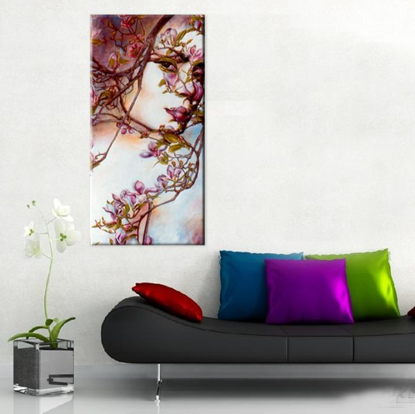 Ağaç Ve Kadın Kanvas Tablo