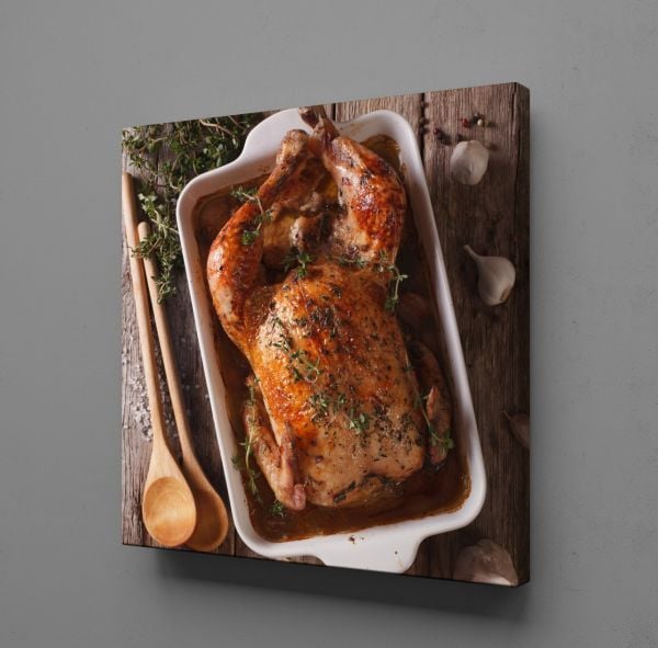 KIZARMIŞ TÜM TAVUK KARE KANVAS TABLO