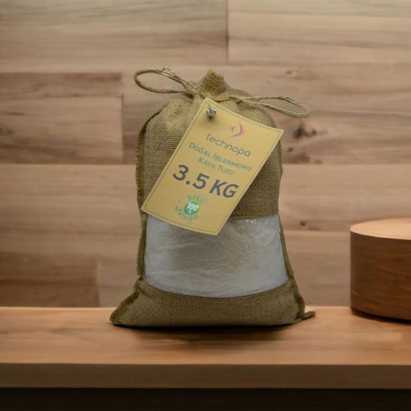 Technopa Doğal İşlenmemiş Tane Kristal Kaya Tuzu 3,5Kg