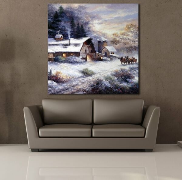 KARLI EV MANZARASI KANVAS TABLO