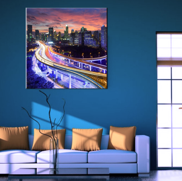 Şehir Renklendirilmiş  Kanvas Tablo