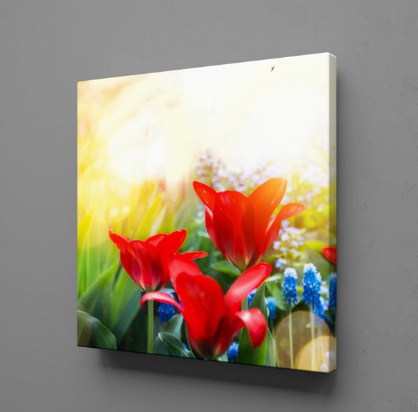 KIRMIZI ÇİÇEKLER KANVAS TABLO