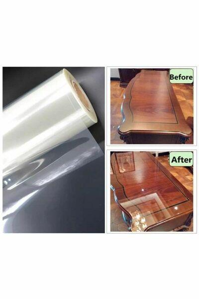Şeffaf Parlak Yapışkanlı Folyo Koruma Folyosu 61 Cm X 1 Metre