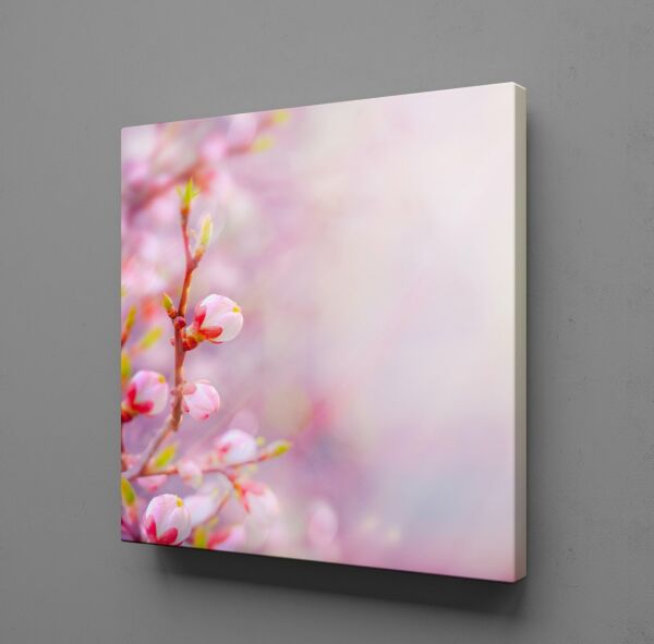 PEMBE ÇİÇEK KANVAS TABLO