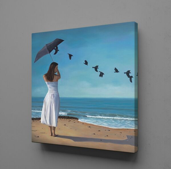 KADIN VE KUŞLAR KANVAS TABLO