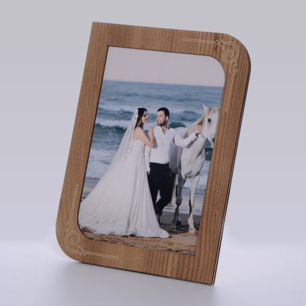 AHŞAP AKASYA RENK RESİM ÇERÇEVE 15*21