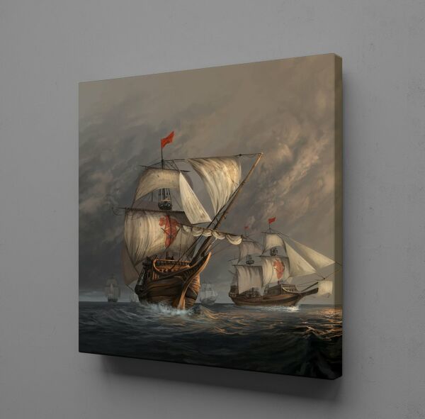 TEKNELER VE DENİZ KANVAS TABLO