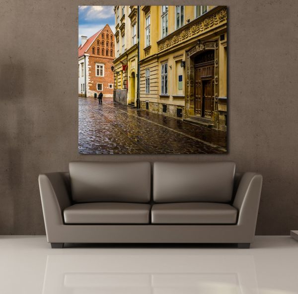 SARI EVLER KANVAS TABLO