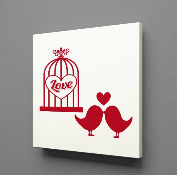 KIRMIZI KUŞ KANVAS TABLO