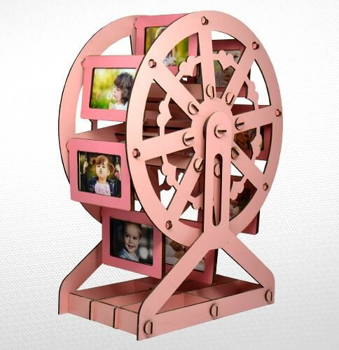 AHŞAP PEMBE RENK DEĞİRMEN RESİM ÇERÇEVE 41cm*30cm