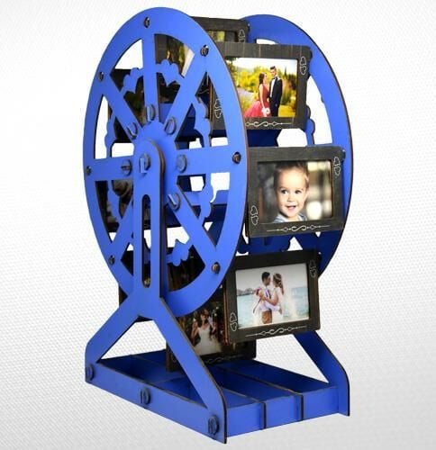 AHŞAP MAVİ RENK DEĞİRMEN RESİM ÇERÇEVE 41cm*30cm