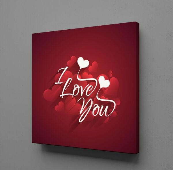 BEYAZ KIRMIZI KALPLER KANVAS TABLO