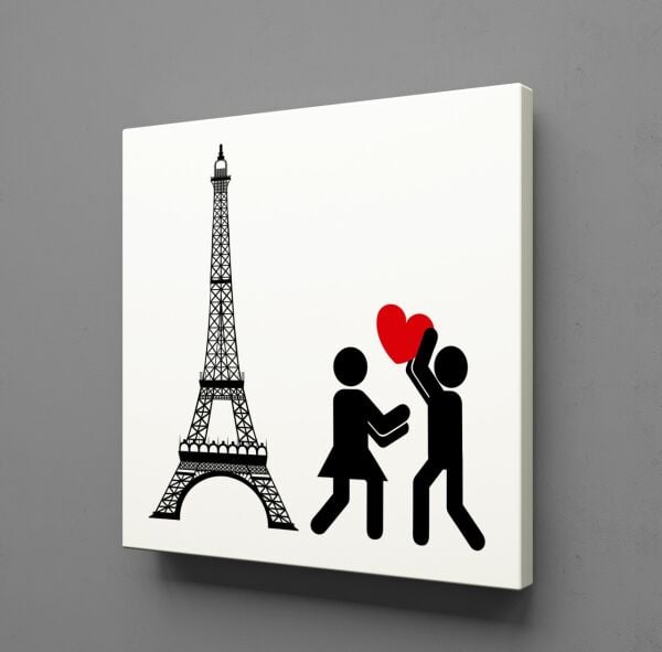 EYFEL KULESİ VE SEVGİLİLER KANVAS TABLO