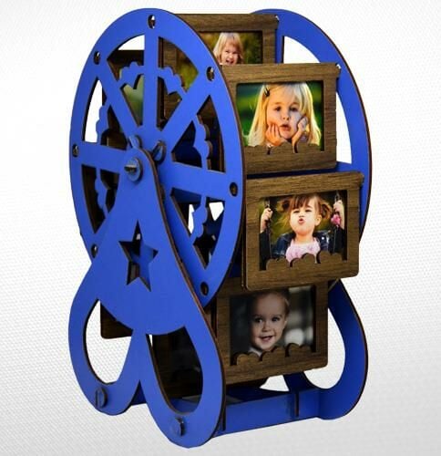 AHŞAP MAVİ RENK DEĞİRMEN RESİM ÇERÇEVE 20cmX27cm