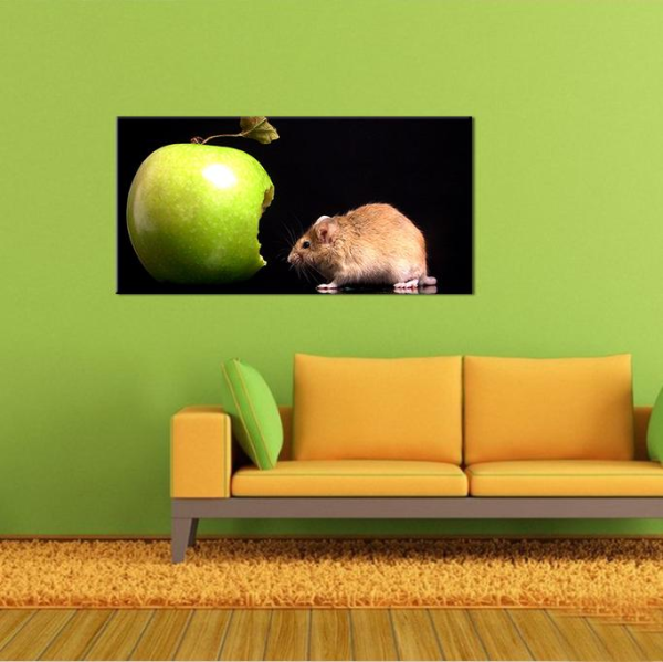 Elma Ve Hamster Kanvas Tablo