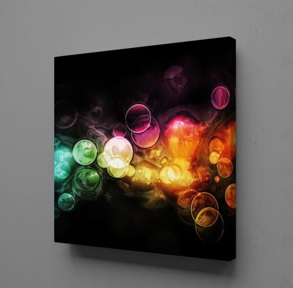 DAİRESEL RENKLİ ŞEKİLLER KANVAS TABLO