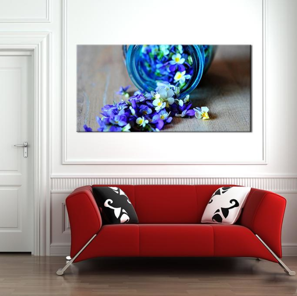 Kavanozdaki Çiçekler Kanvas Tablo