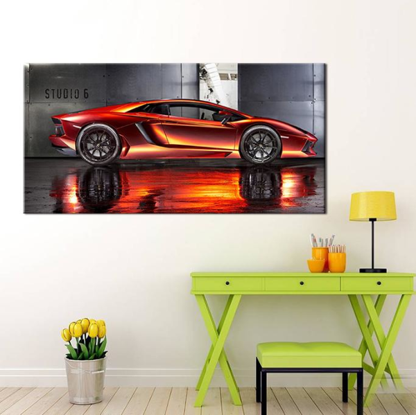 Kırmızı Lamborghini Kanvas Tablo