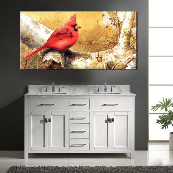 Kırmızı Kuş Kanvas Tablo