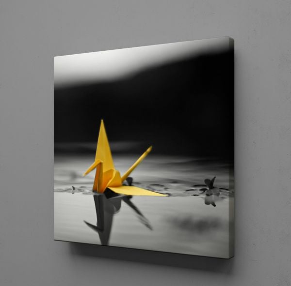 SARI SİYAH KANVAS TABLO