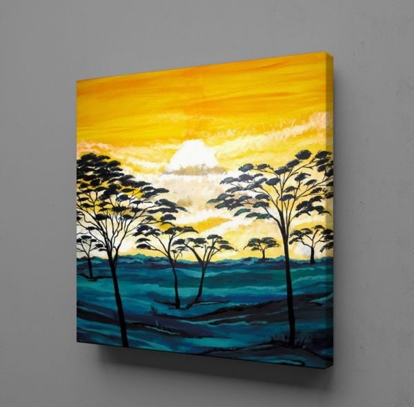 SİYAH AĞAÇLAR KANVAS TABLO