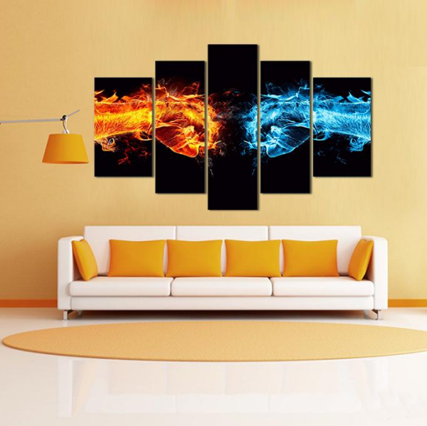 Ateş Ve Su  Kanvas Tablo