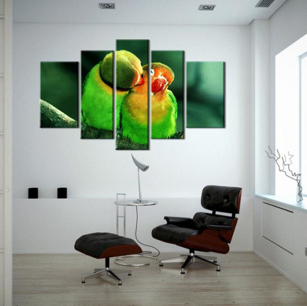 Papağan Çiftler Kanvas Tablo