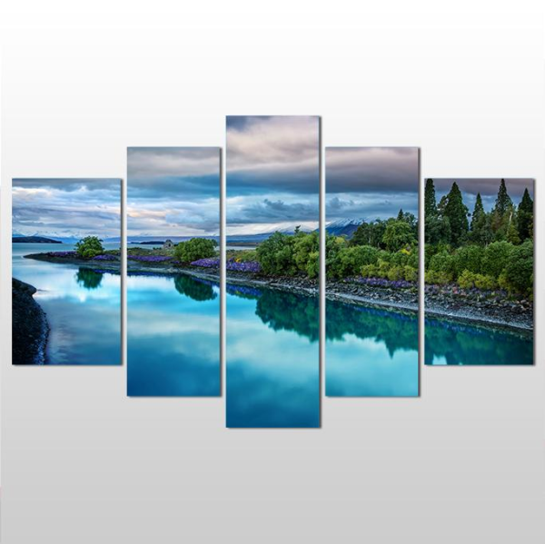 Göl Ve Orman Manzarası Kanvas Tablo