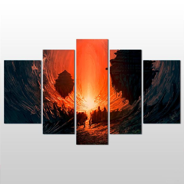 Girdap Kızıl  Kanvas Tablo