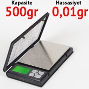 Notebook Kapaklı Cep Terazisi 0.01gr / 500gr