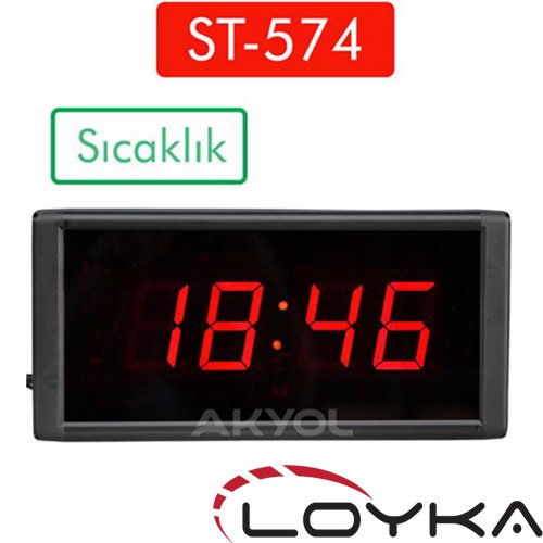 Loyka ST-574 Işıklı Termometre Saat