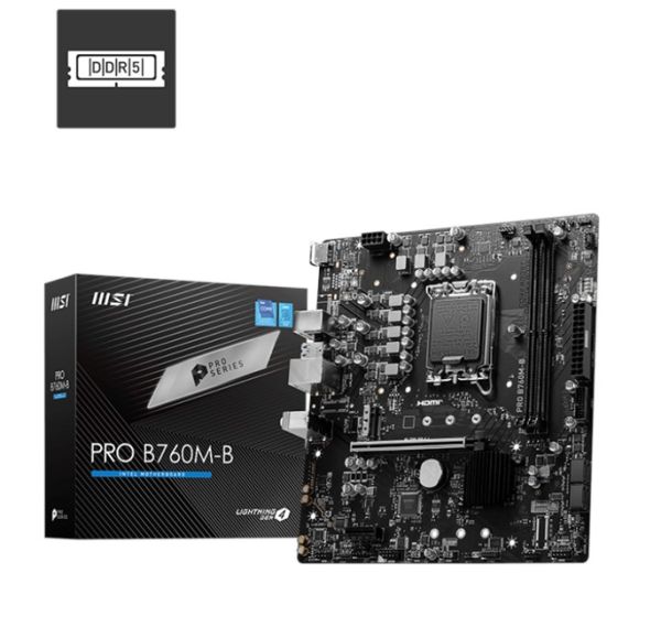 MSI Pro B760M-B D4 1700P Vga Hdmi Dp Type-C