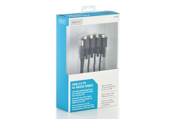 Digitus DA-70159 USB2.0- 4 x RS232 Çevirici (1.5m)