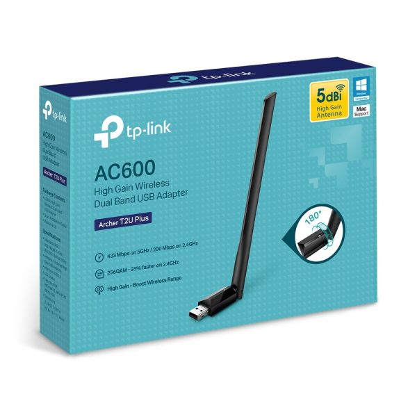 Tp-Link Archer T2U Plus 600Mbps USB Adaptör