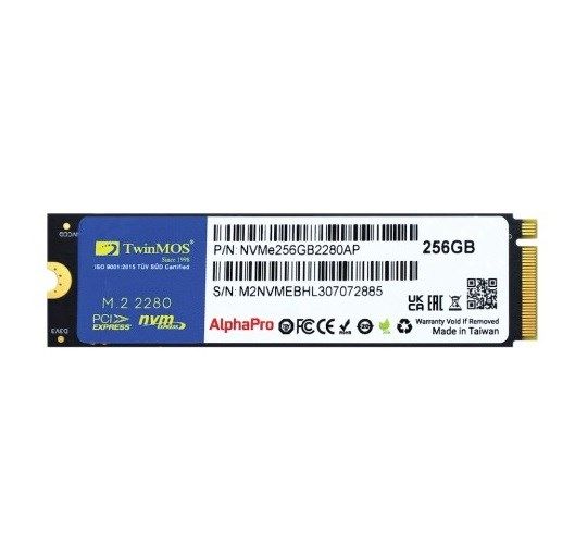 TwinMOS AlphaPro 256GB NVMe M.2 SSD(3600-3250Mb/s)