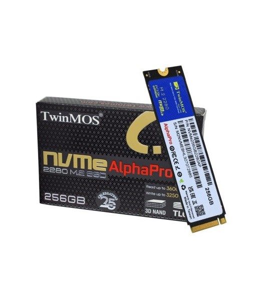 TwinMOS AlphaPro 256GB NVMe M.2 SSD(3600-3250Mb/s)