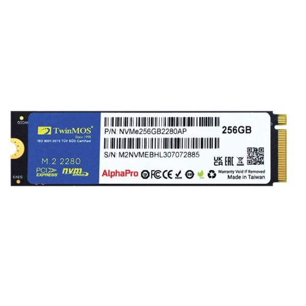 TwinMOS AlphaPro 256GB NVMe M.2 SSD(3600-3250Mb/s)