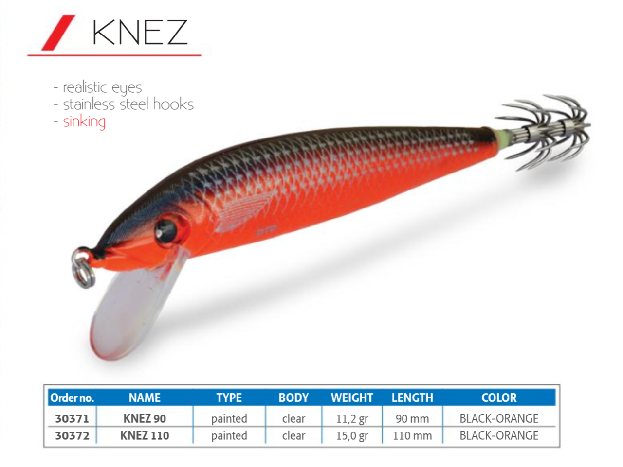 Knez 110mm Black-Orange Kalamar Sırtısı